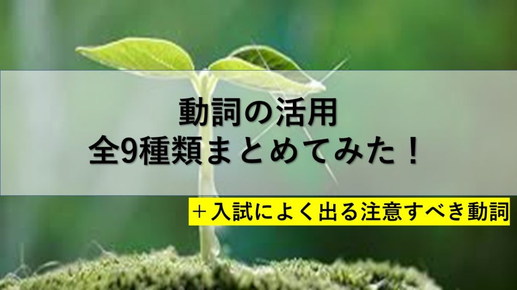 古文文法 動詞の活用 全9種類の覚え方 見分け方まとめ おやぶんの古文攻略塾